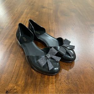 Melissa Angel Flat with Glitter Bow Size 6